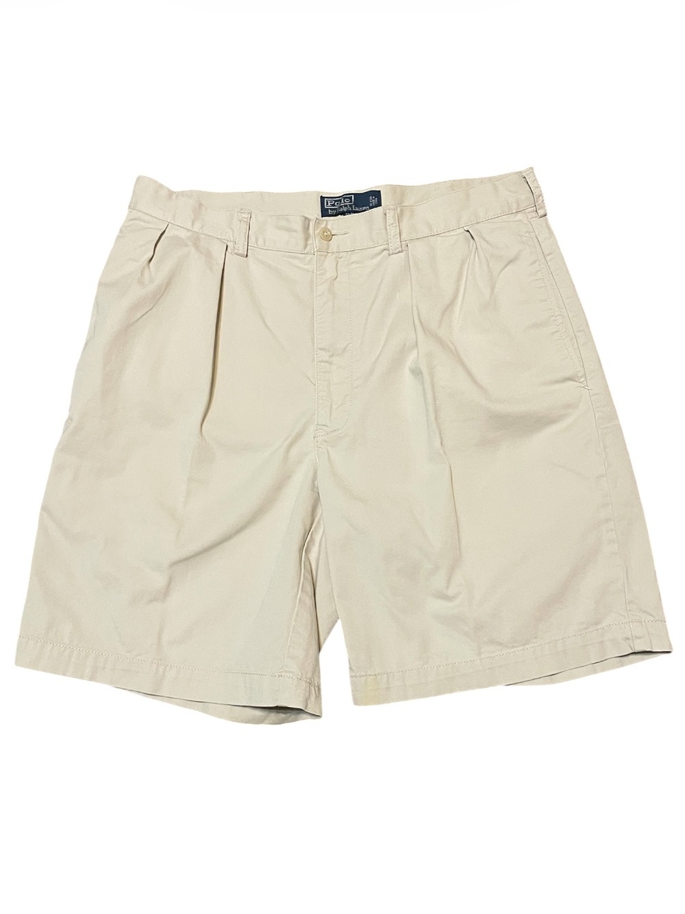 Men's Polo Ralph Lauren Cotton Tyler
Shorts Size 35 Pleated Classic Khaki Chino